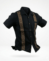 Guayabera Negra bordados Terra