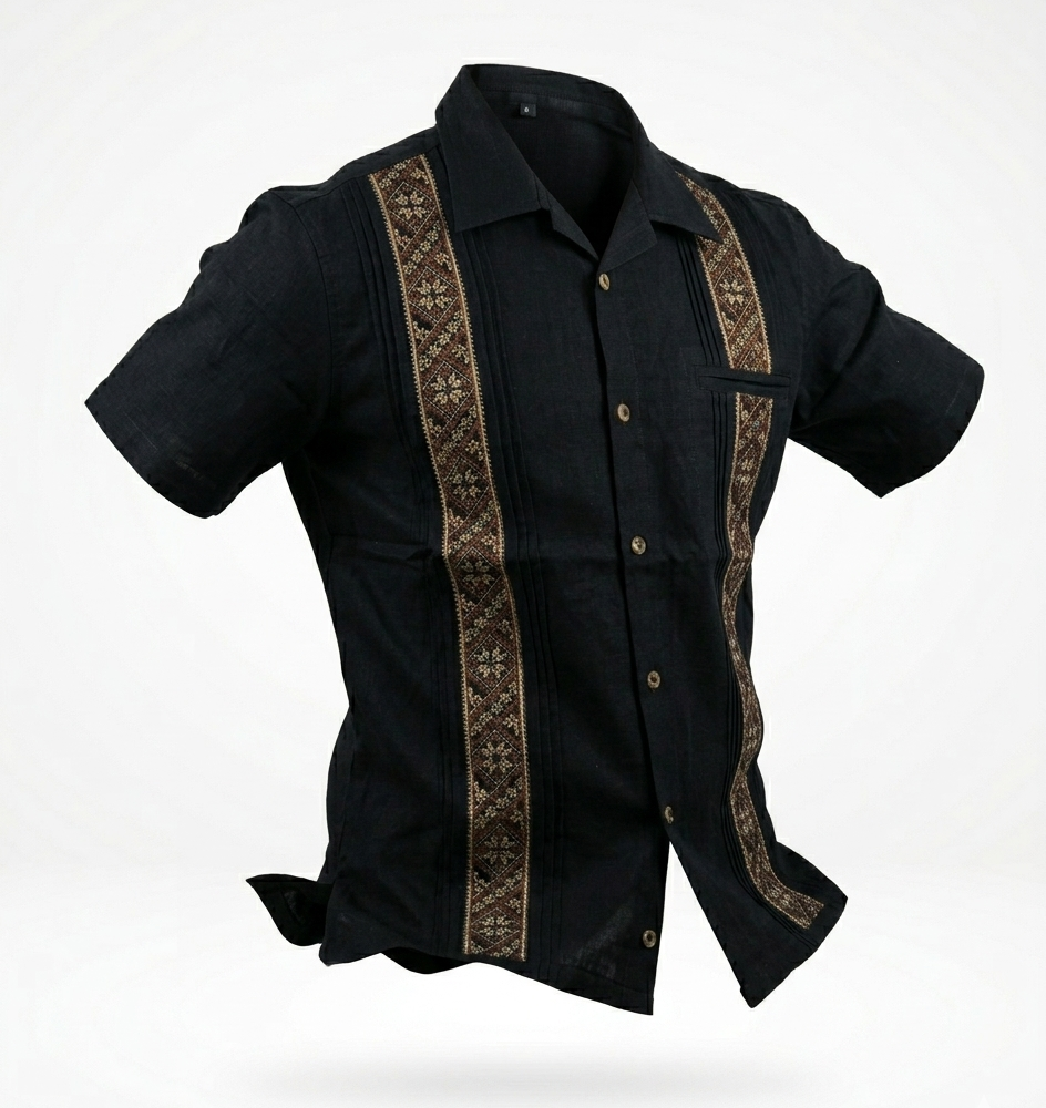 Guayabera Negra bordados Terra