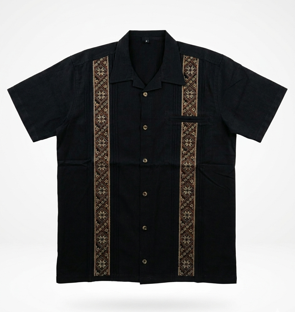Guayabera Negra bordados Terra