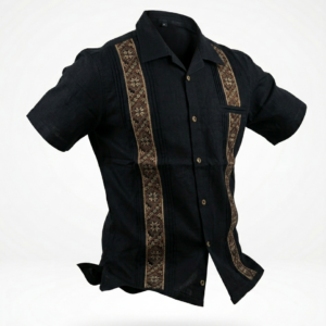 guayabera negra oro action